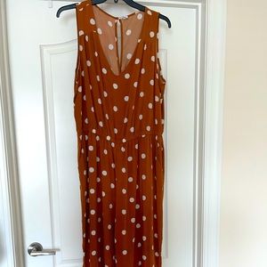 Old Navy Mustard polka dot jumpsuit, XXL